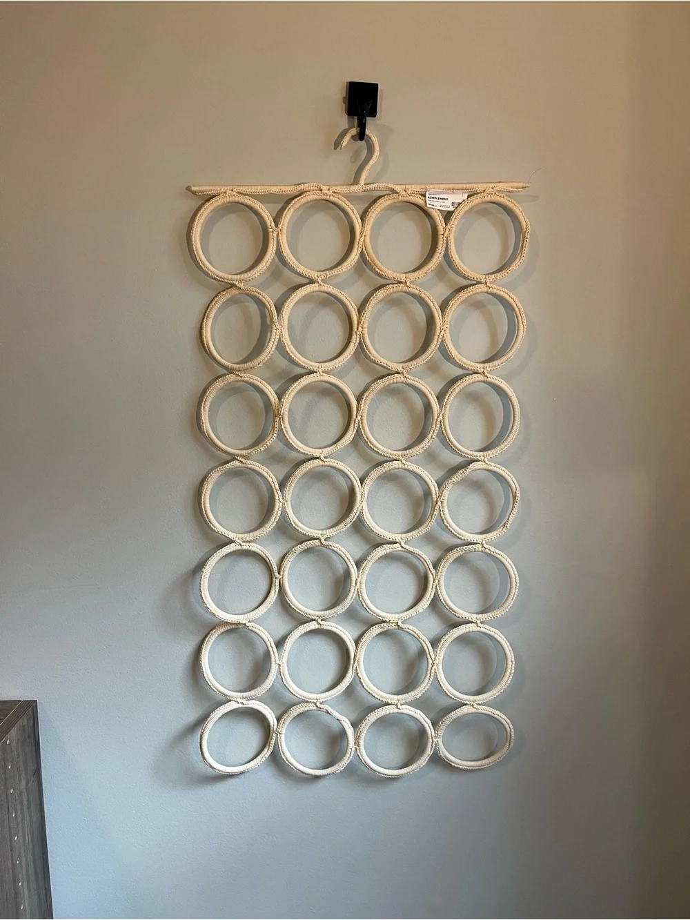 IKEA KOMPLEMENT Cream Braided Multi-Ring Hanging Organizer